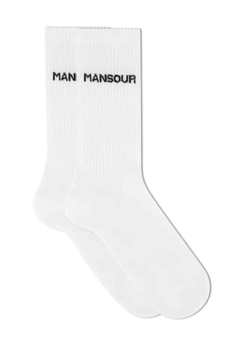 Mansour MONOGRAM MID CALF SOCKS Wit 1