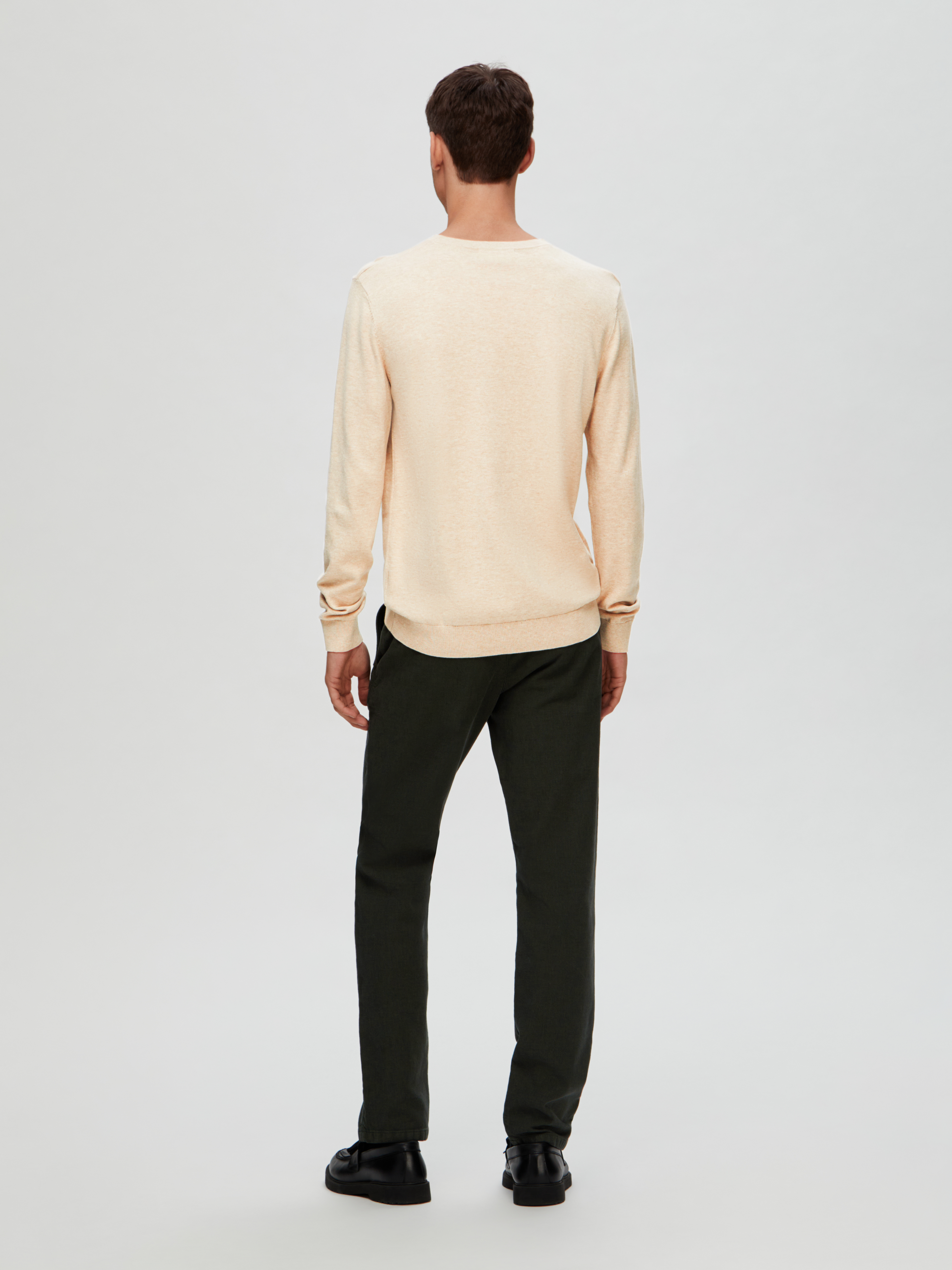 Selected SLHBERG CREW NECK NOOS 184679001-Oatmeal/MELANGE 3