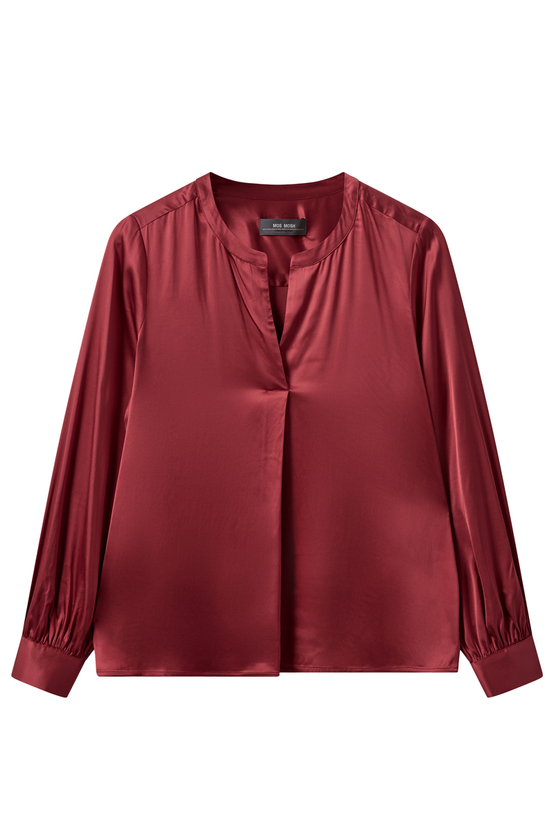 Mos Mosh MMEnfa Satin Blouse Rood-1 1