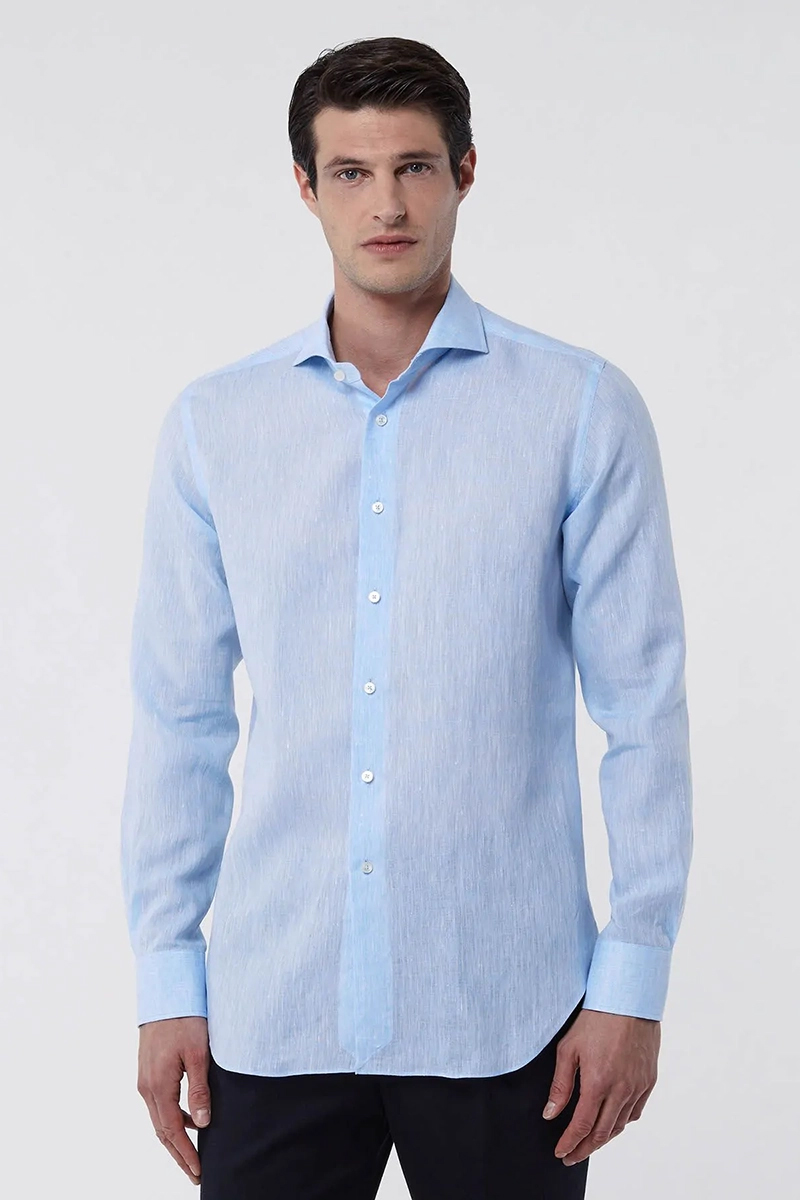 Xacus CAMICIA CLASSICA M/L Blauw-1 2