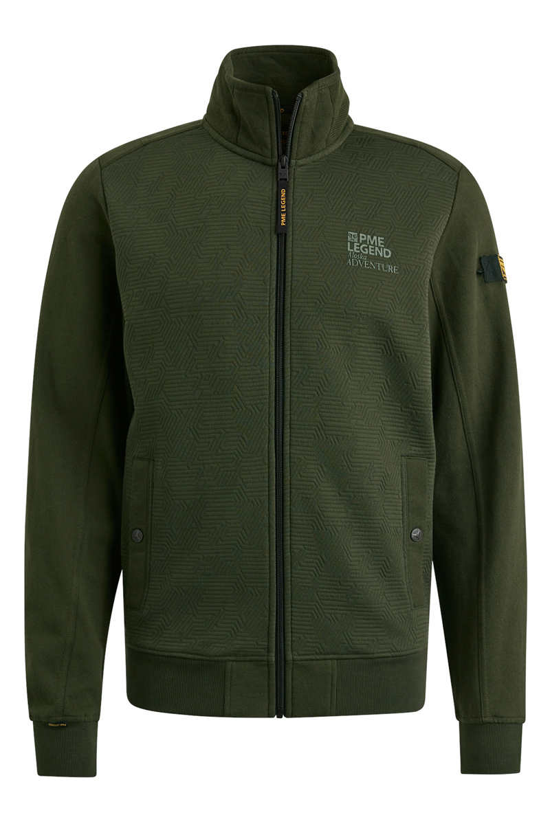 PME Legend Zip jacket jacquard interlock sweat Groen-1 1