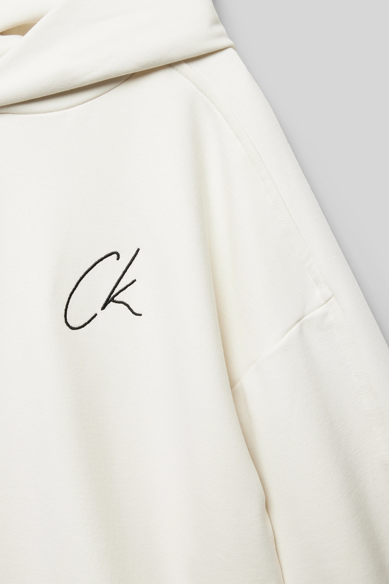 Calvin Klein Ck signage comfort hoodie Ecru-1 2