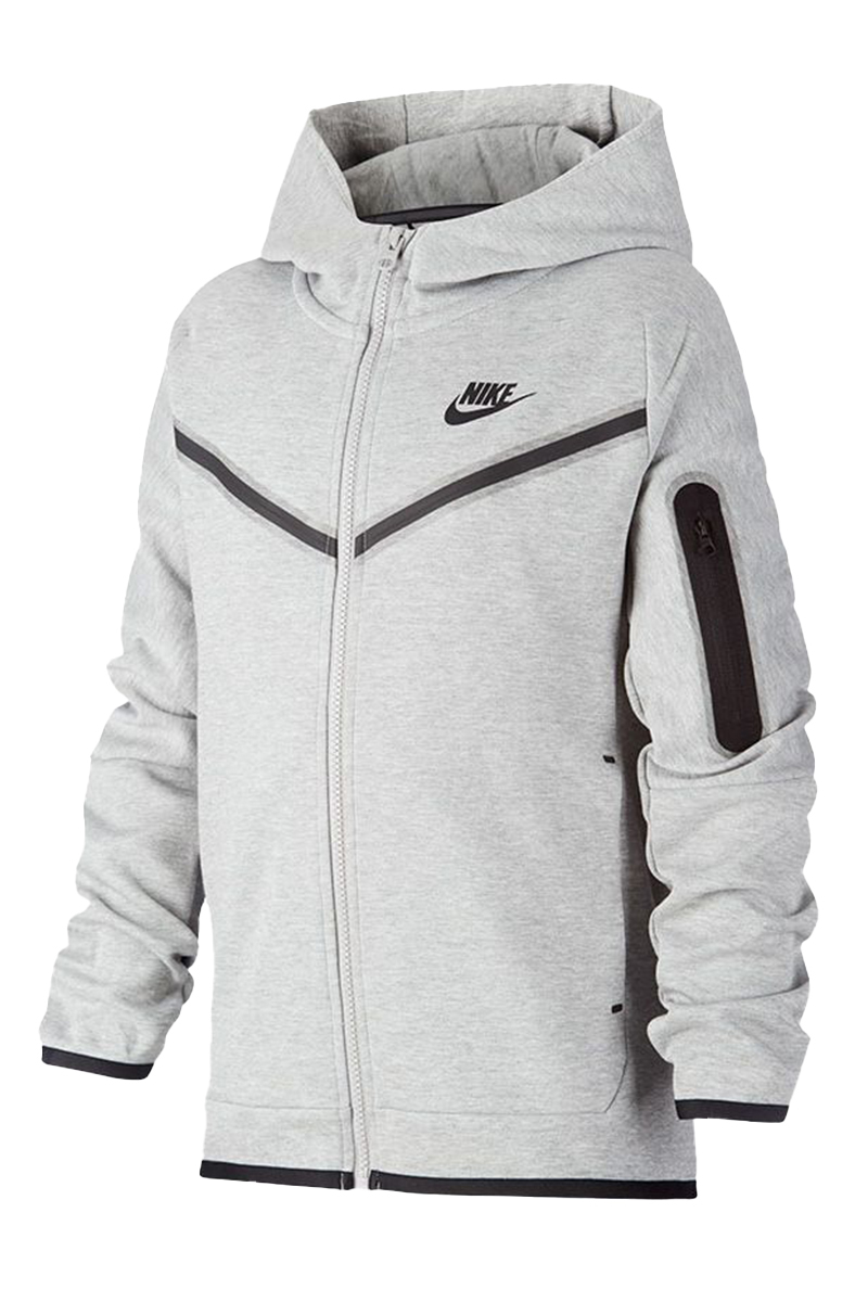 In Assimilatie Misleidend Nike Nike Sportswear Tech Fleece Big Kid Grijs-1 Voorwinden
