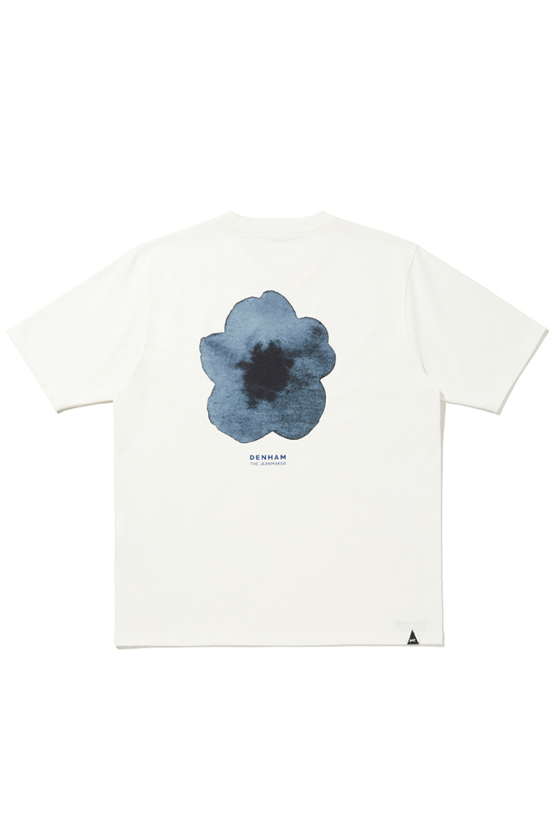 Denham GROW SLOW FLOWER REL TEE HCJ Ecru-1 2