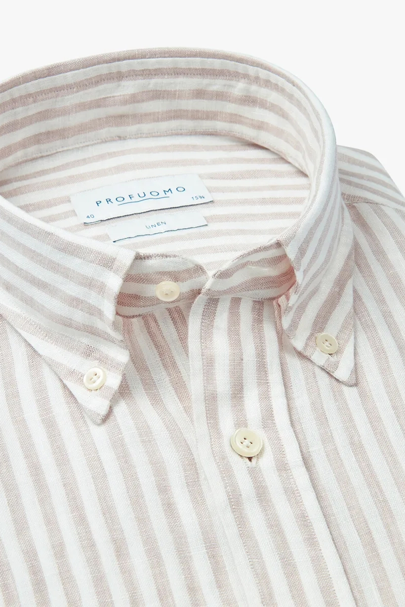 Profuomo SHIRT BTTN DWN SC SF BEIGE Beige 2