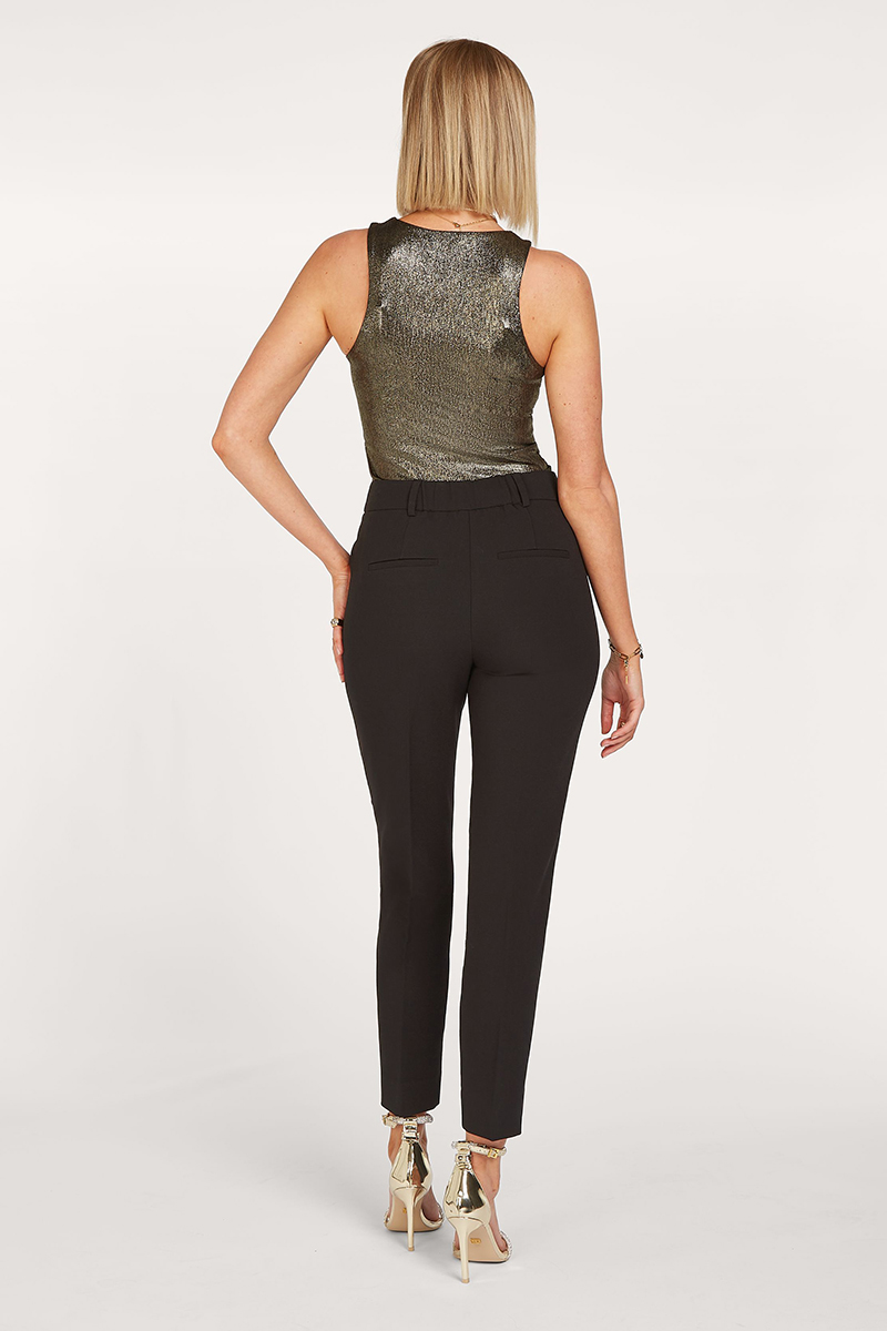 Josh V LAUREN slim fit body in metallic Zwart-1 4