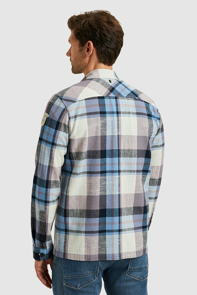 PME Legend Long Sleeve Shirt Slub Yarn Dyed Check Paars-1 3