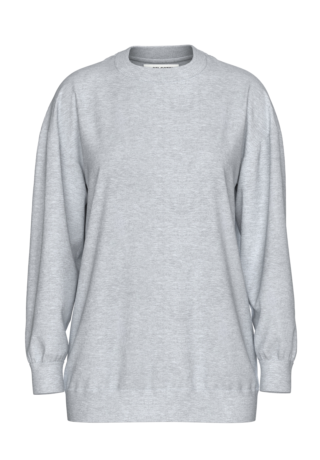 Selected SLFGIA YRSA LS CREW NECK SWEAT NOOS 178992-Light Grey Melange 1