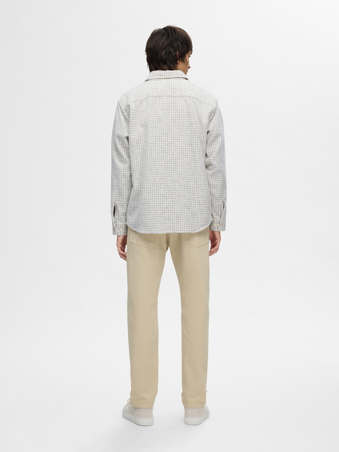 Selected SLH-TWILL MIX OVERSHIRT LS 178372001-Egret/Pure Cashmere / Fog 4