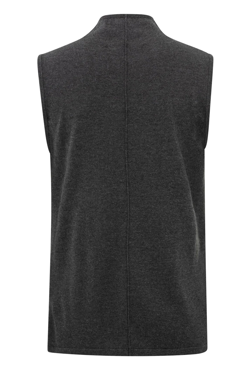 Yaya Sleeveless high neckline sweat ANTHRACITE MELANGE 3