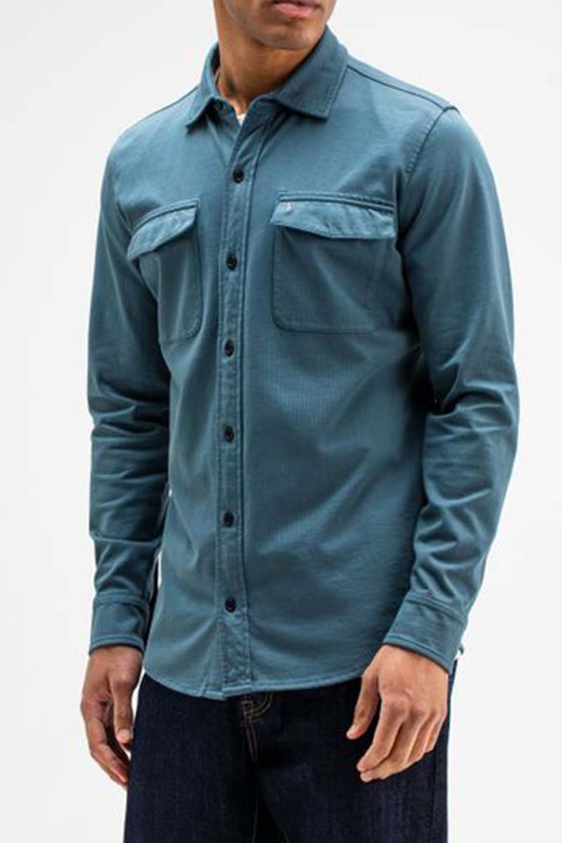 Butcher of Blue Finn Pocket Jersey Overshirt Blauw-1 1