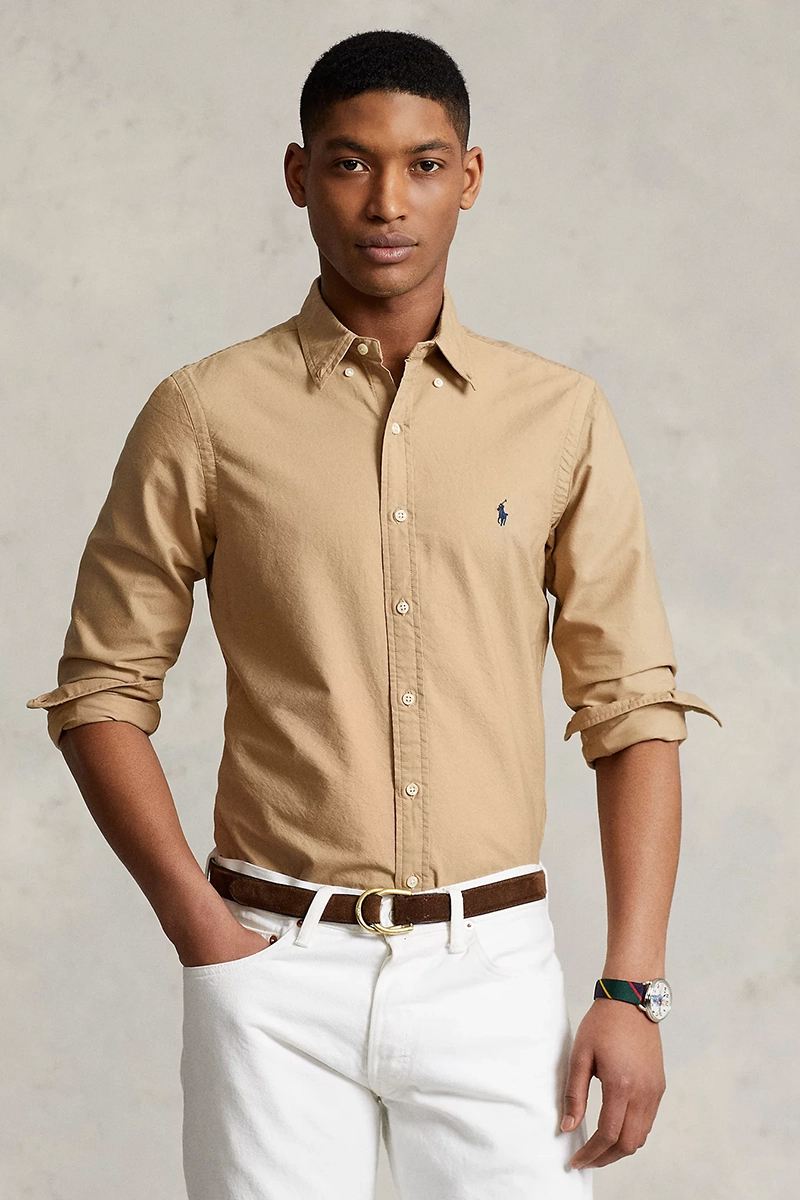 Polo Ralph Lauren 40/1 GD OXFORD bruin/beige-1 2