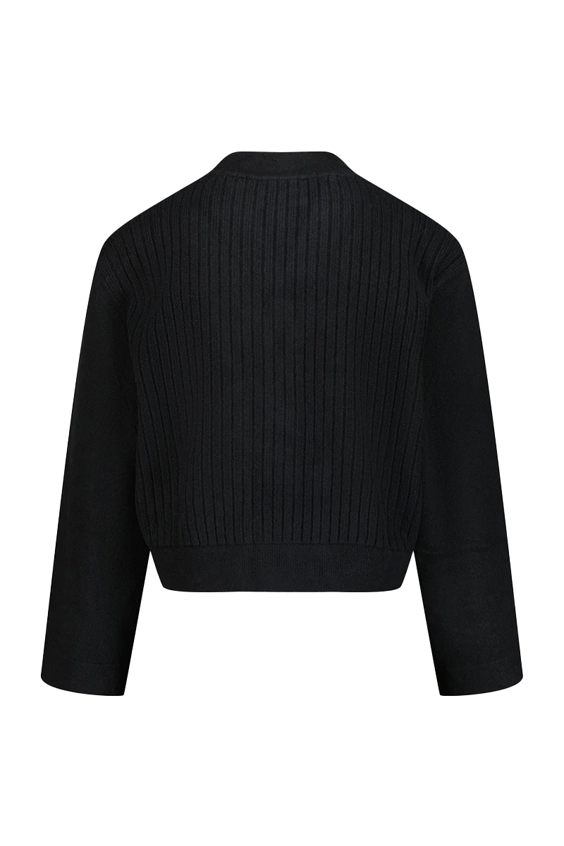 Calvin Klein Mock rib cardigan Zwart-1 2