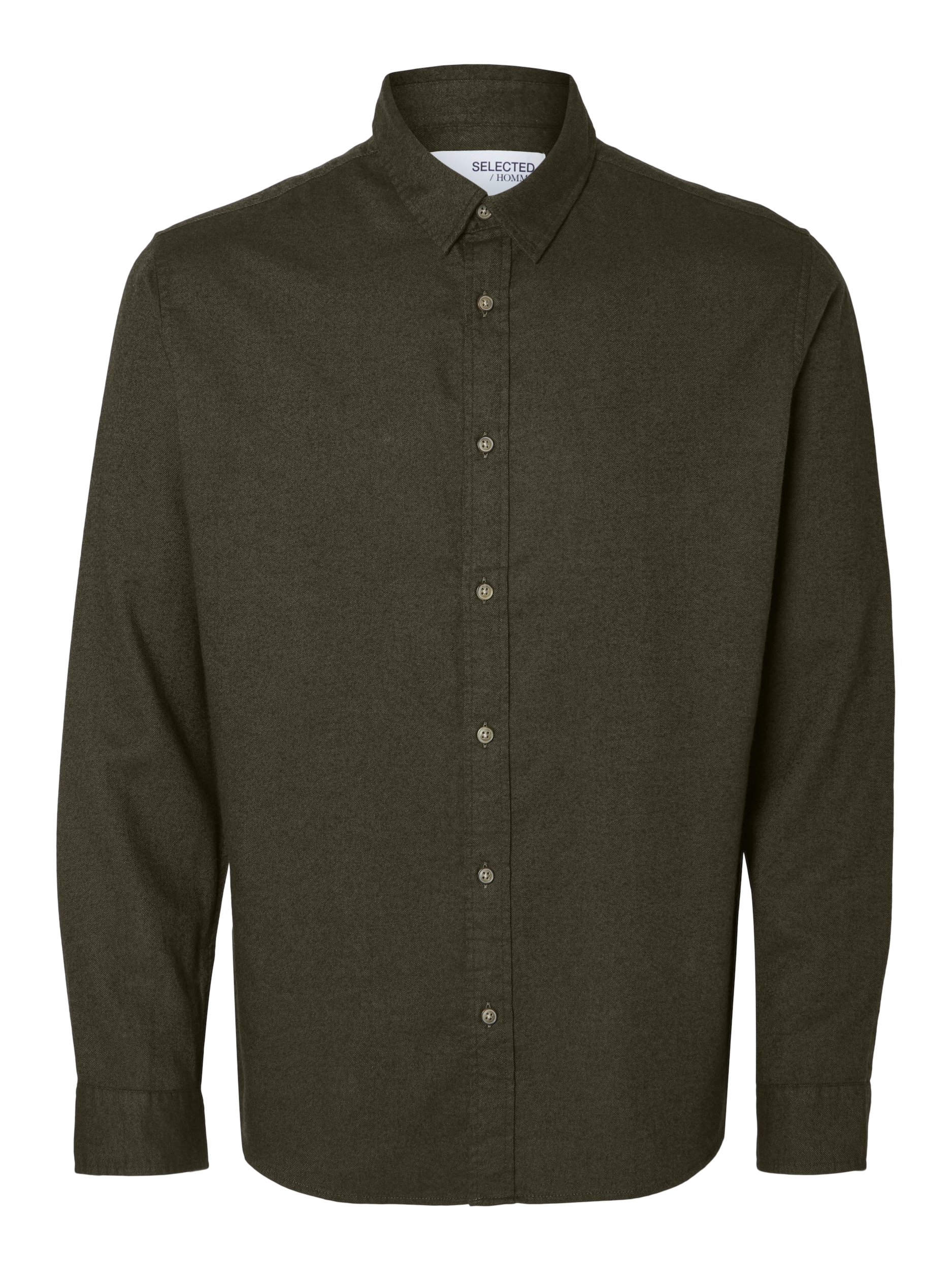 Selected SLHSLIMOWEN-BRUSHED SHIRT LS NOOS 178191002-Forest Night/Solid 1