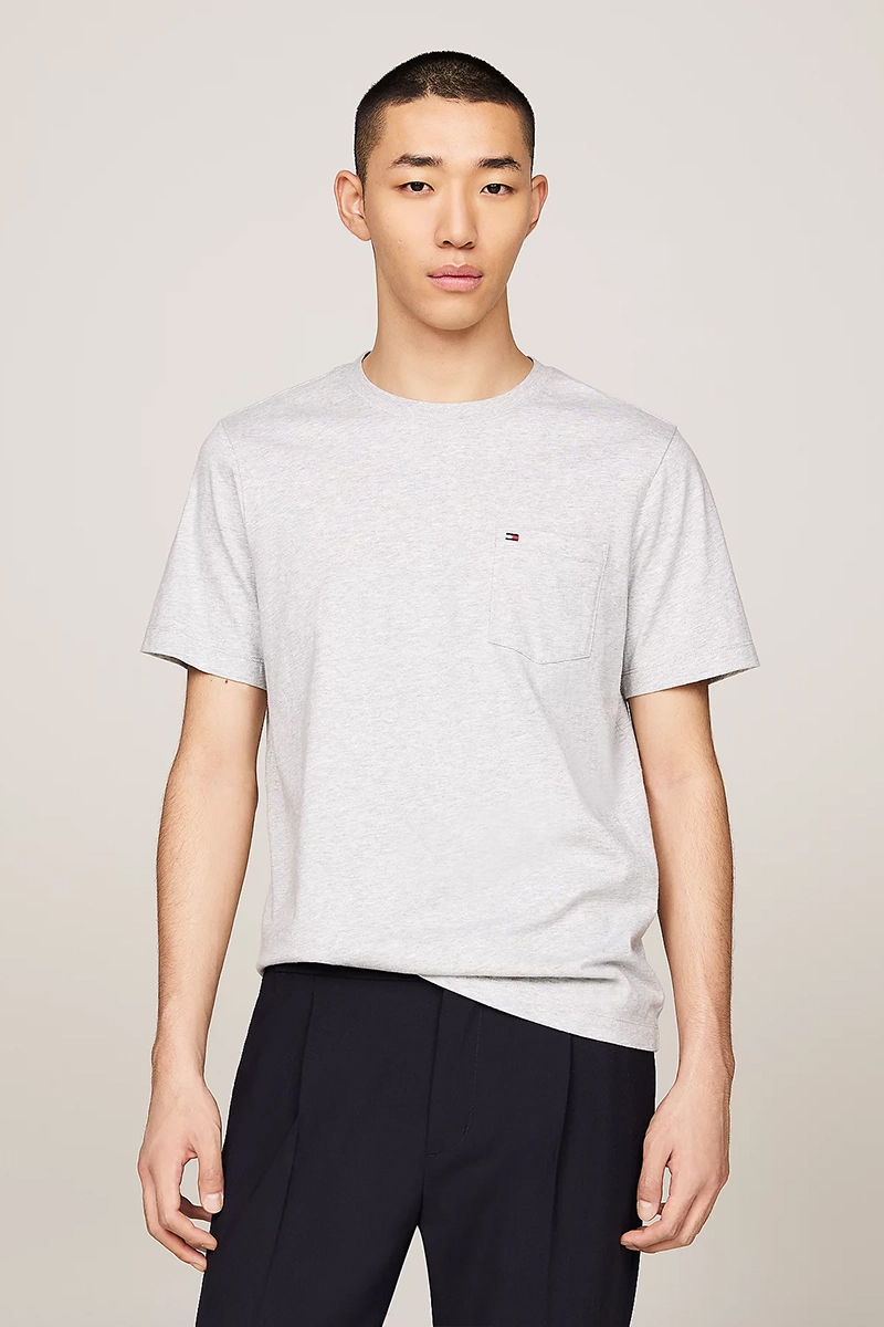 Tommy Hilfiger POCKET TEE Grijs-1 2