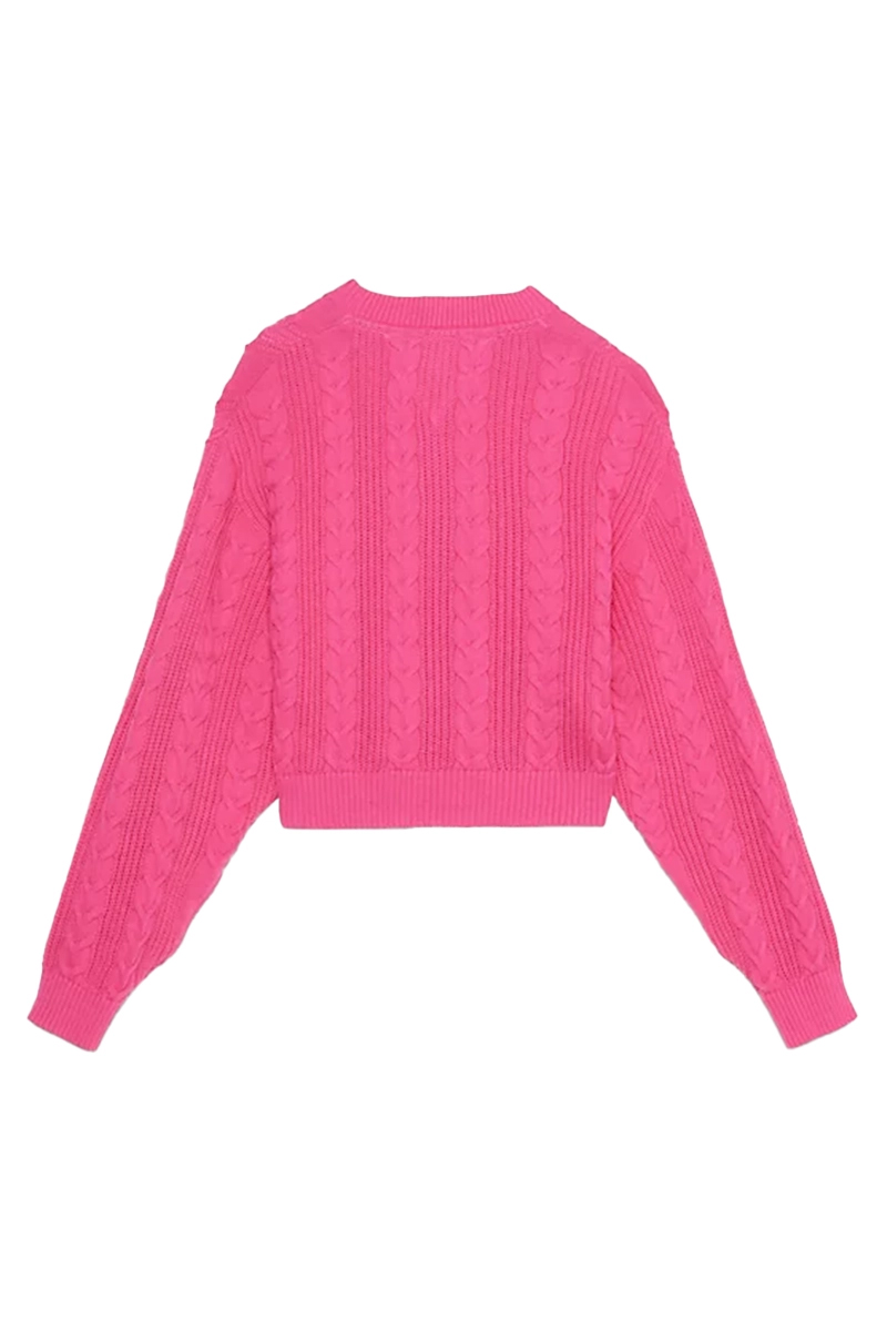 bright pink cropped jumper