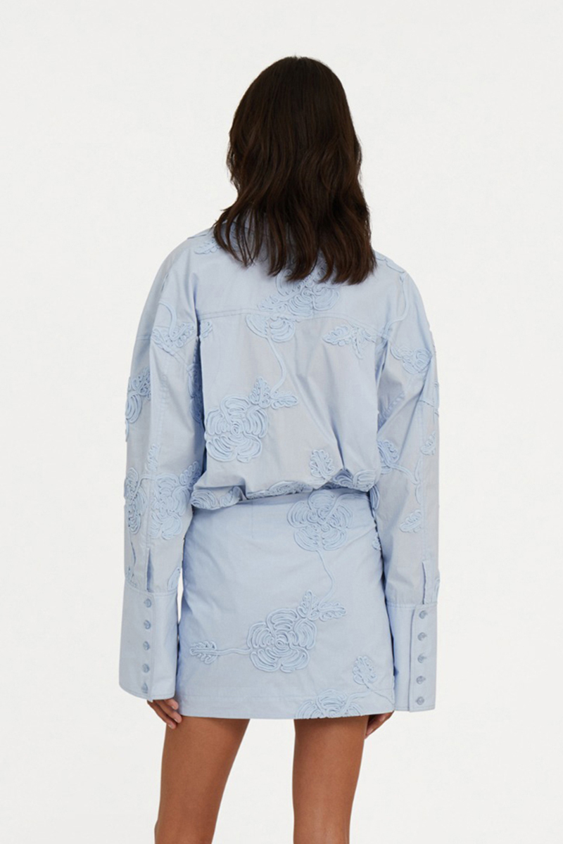 Rotate Flower oversized shirt Blauw-1 3