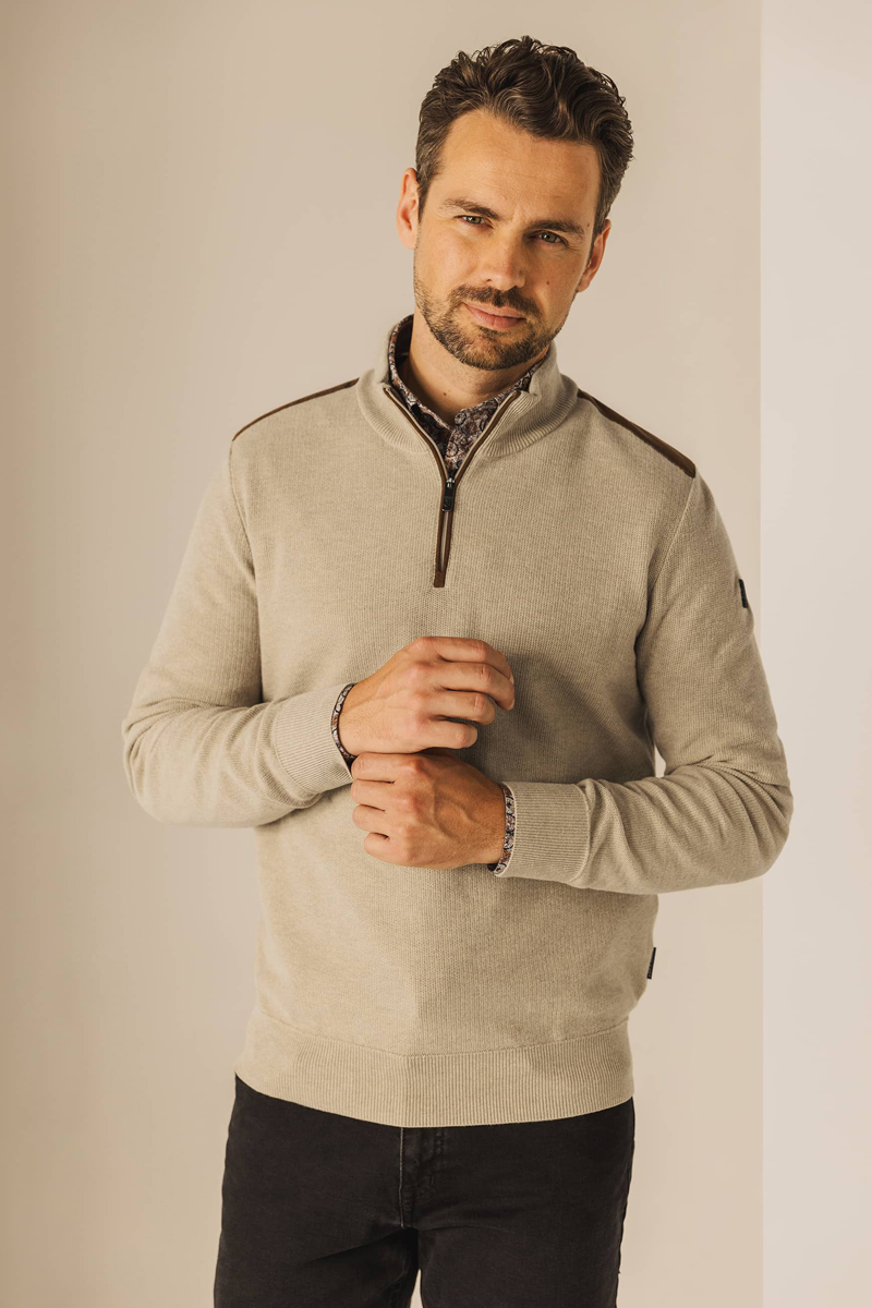 State of Art Pullover Sportzip Pl beige 2