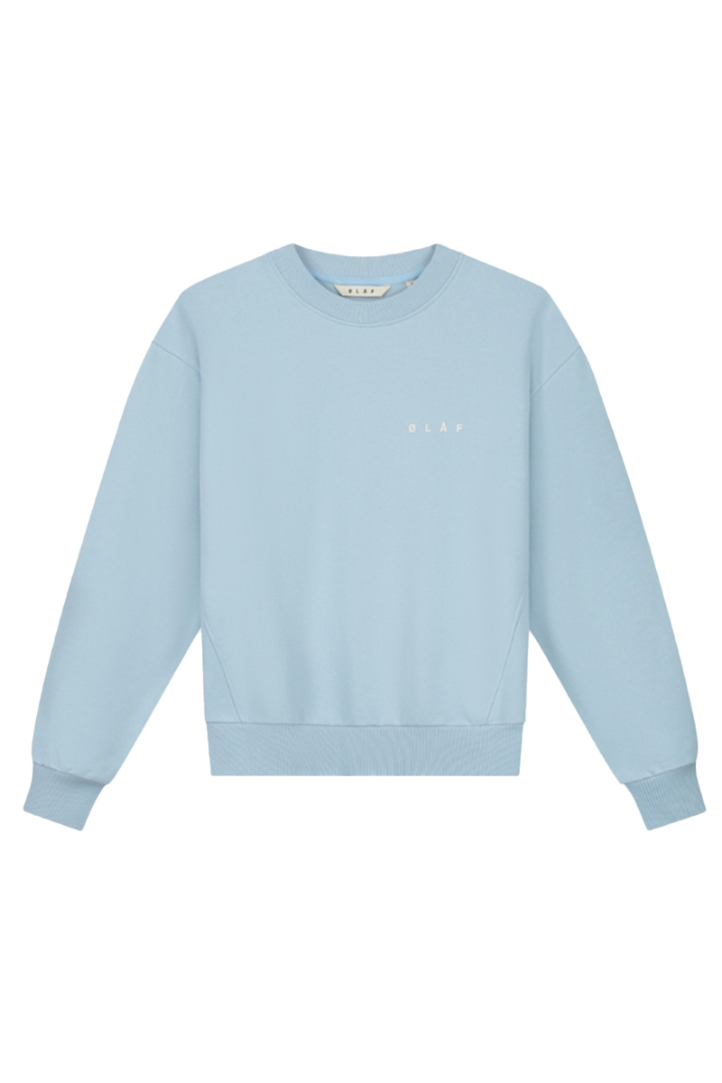 Olaf Hussein FACE CRAYON CREWNECK Blauw-1 1