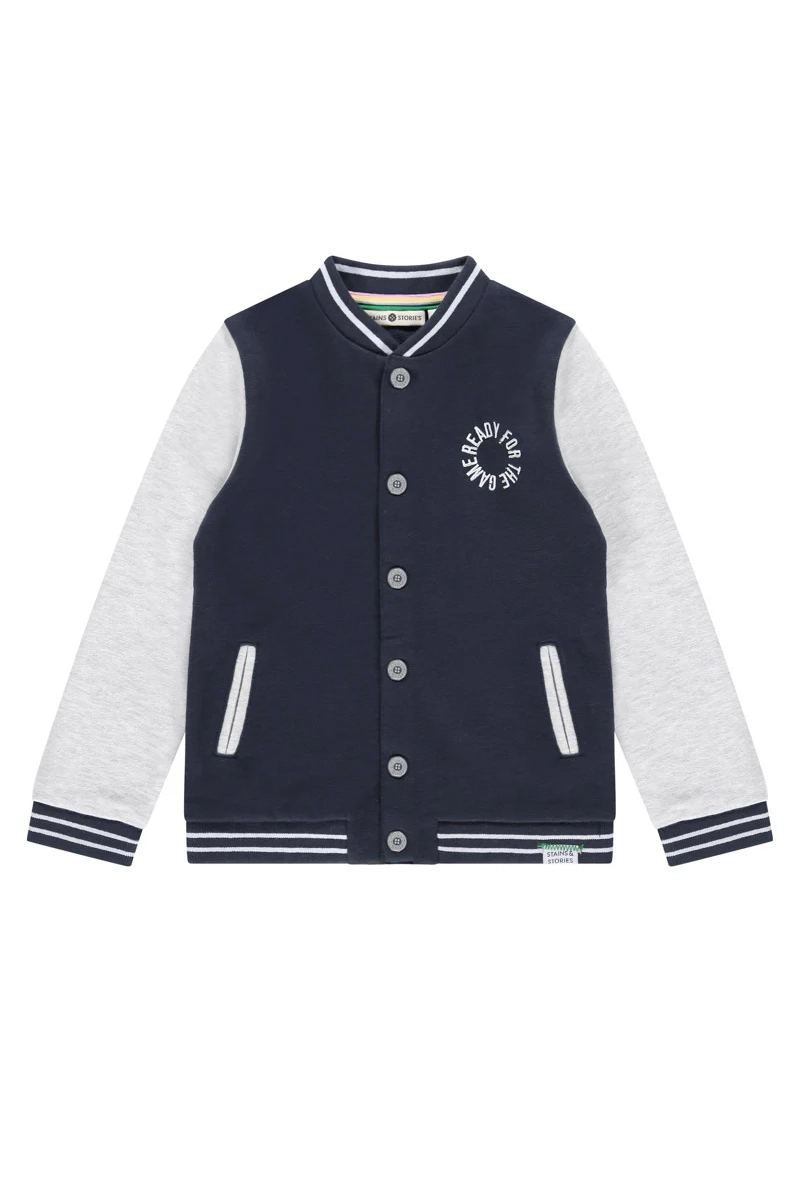 Stains and Stories Boys sweat cardigan Blauw-1 1
