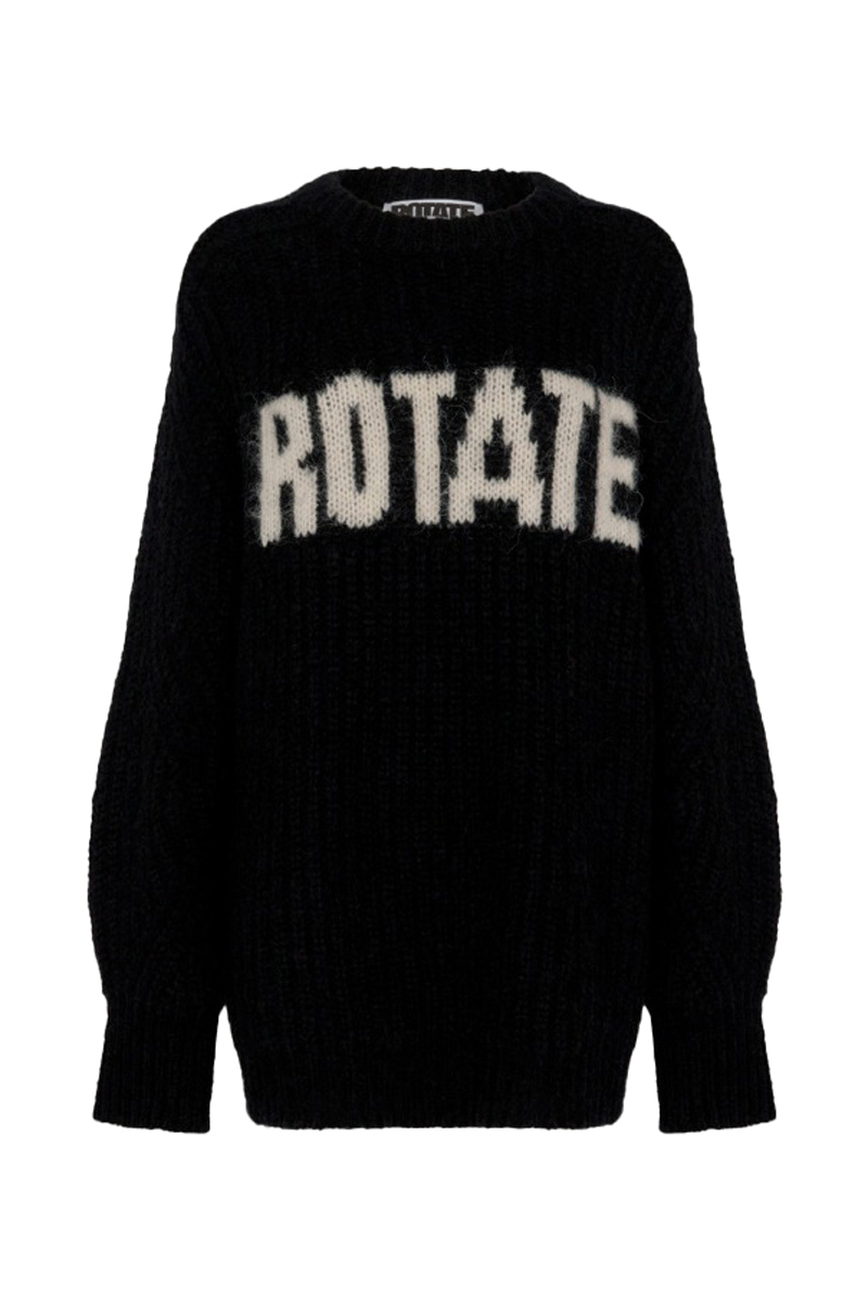 Rotate Knitted logo sweater Zwart-1 1