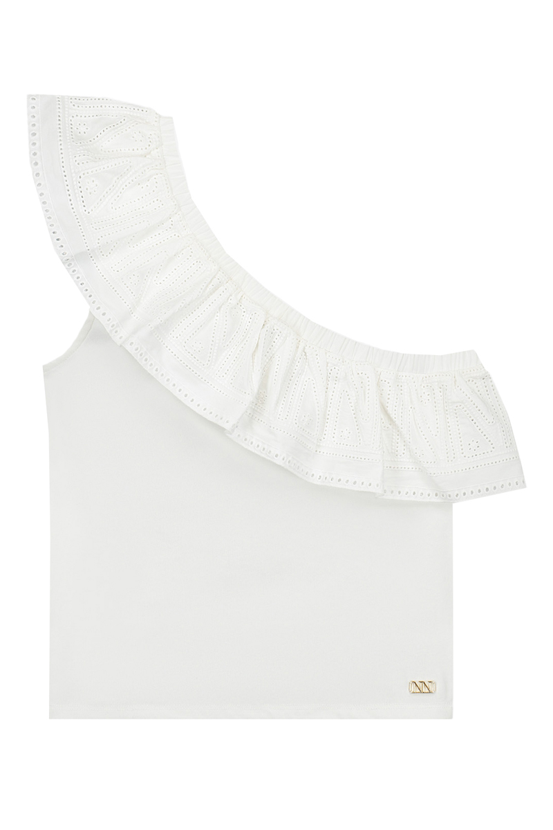 Nik & Nik Shanti One Shoulder Top Ecru-1 1