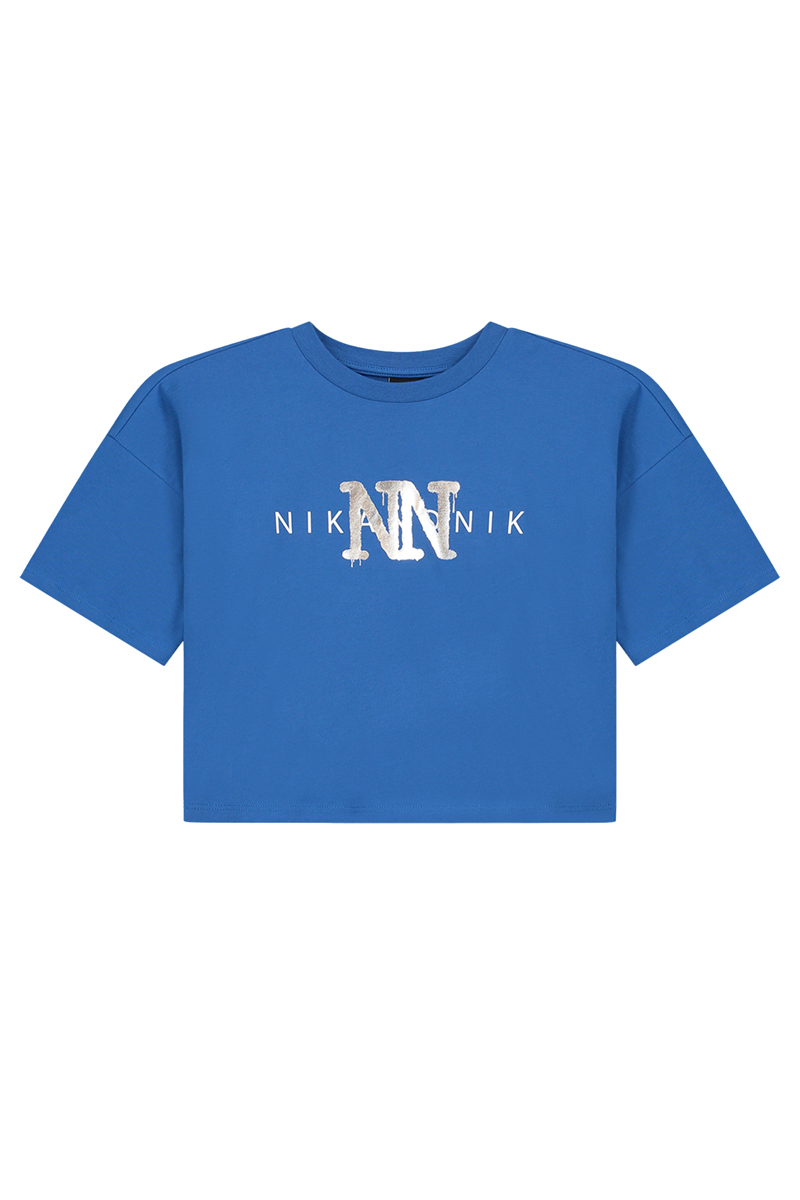 Nik & Nik Spray T-Shirt Blauw-1 1