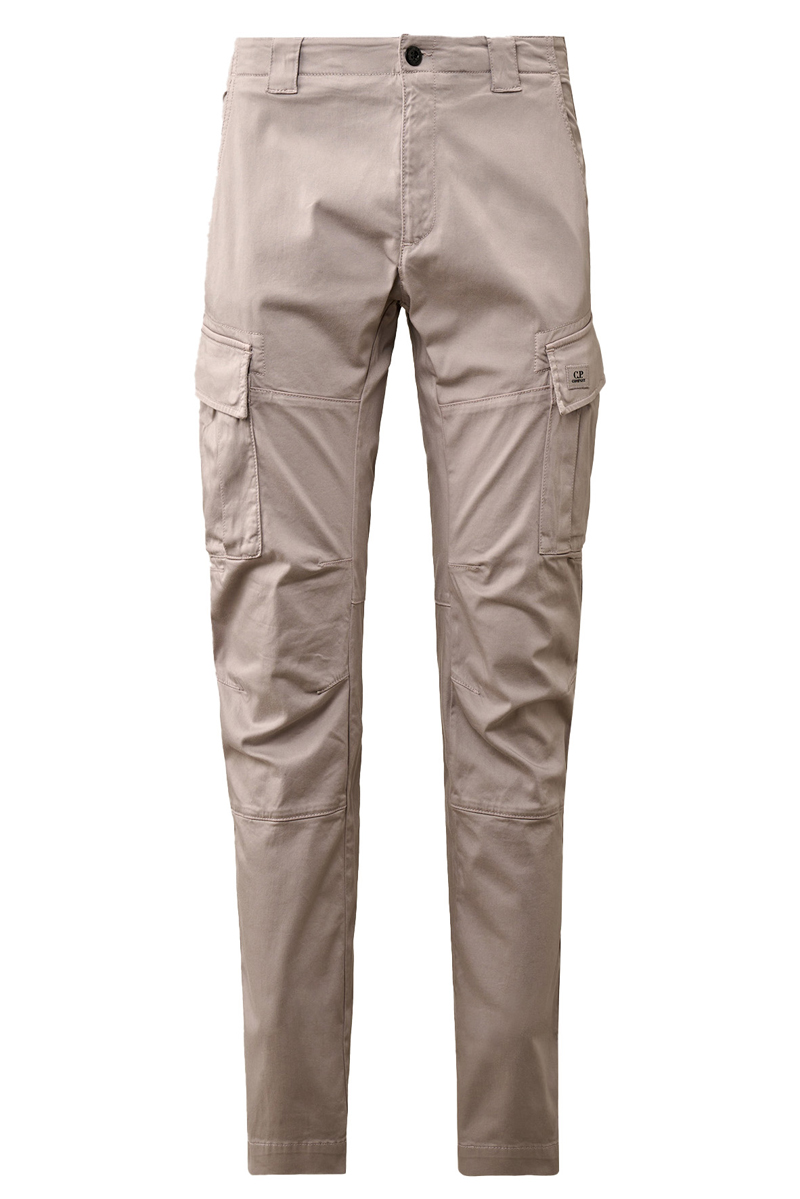 C.P. Company STRETCH SATEEN ERGONOMIC LOGO CARGO PANTS Grijs-1 1