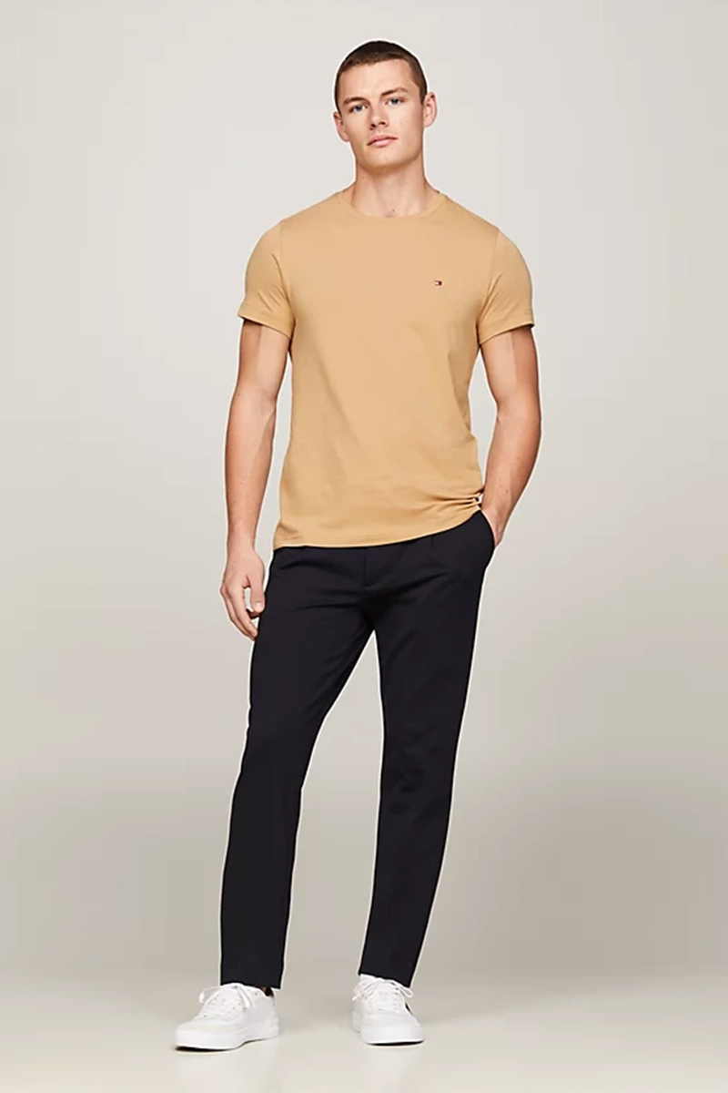 Tommy Hilfiger STRETCH SLIM TEE bruin/beige-1 4