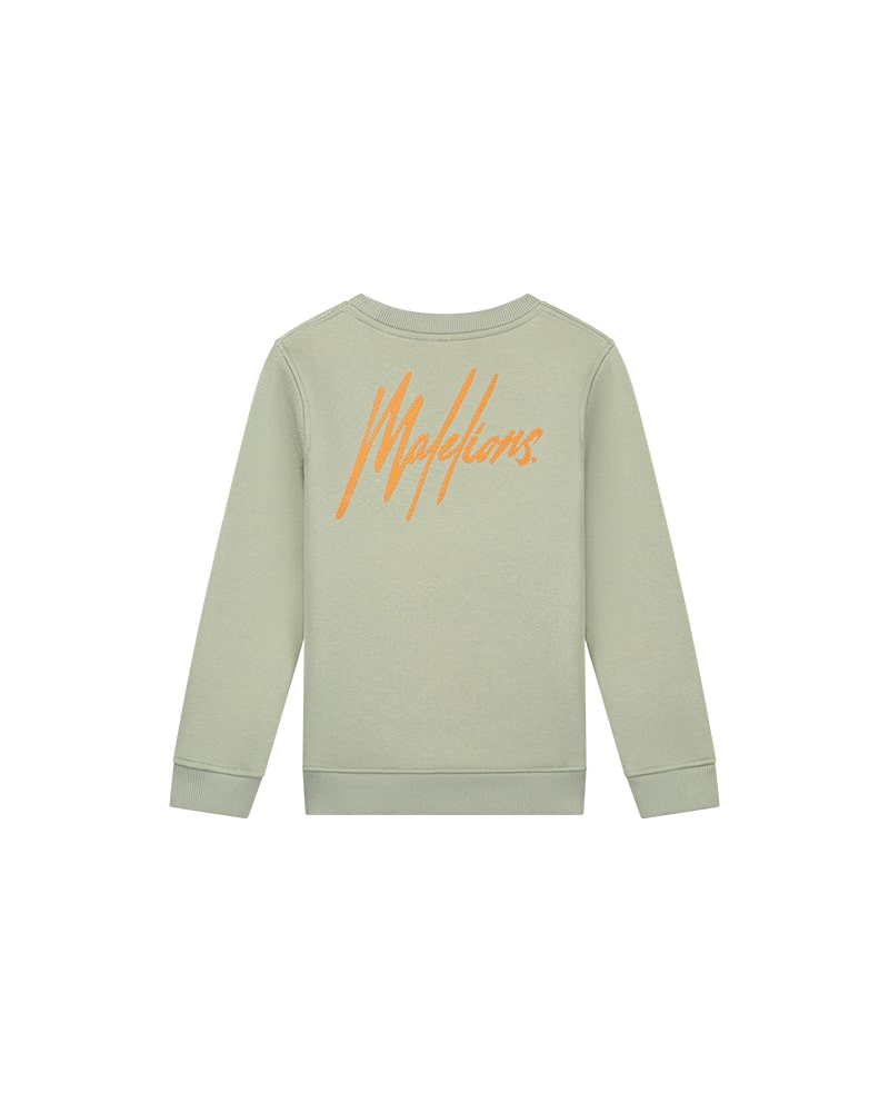 Malelions Junior Striped signature sweater Groen-1 2