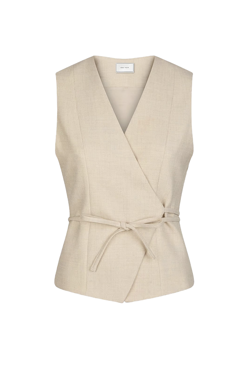 Neo Noir Samara melange waistcoat bruin/beige-1 1