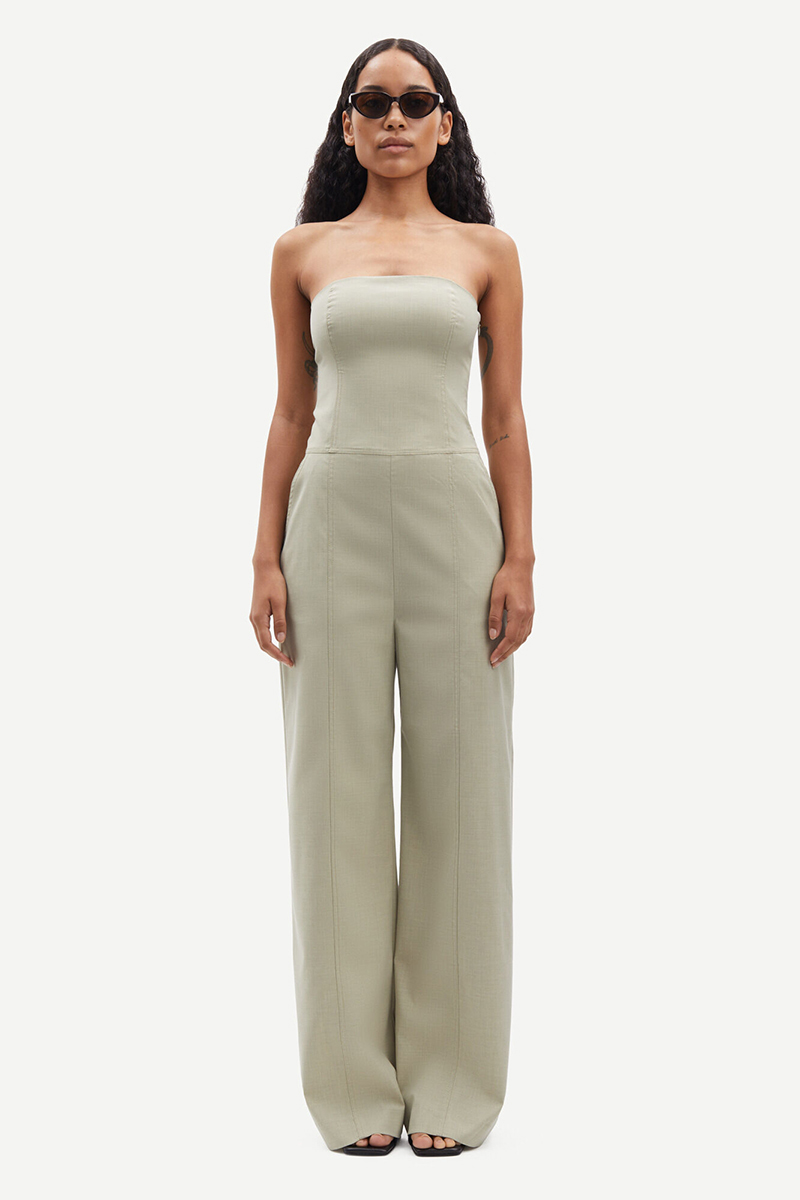 Samsøe Samsøe Sarai jumpsuit bruin/beige-1 2