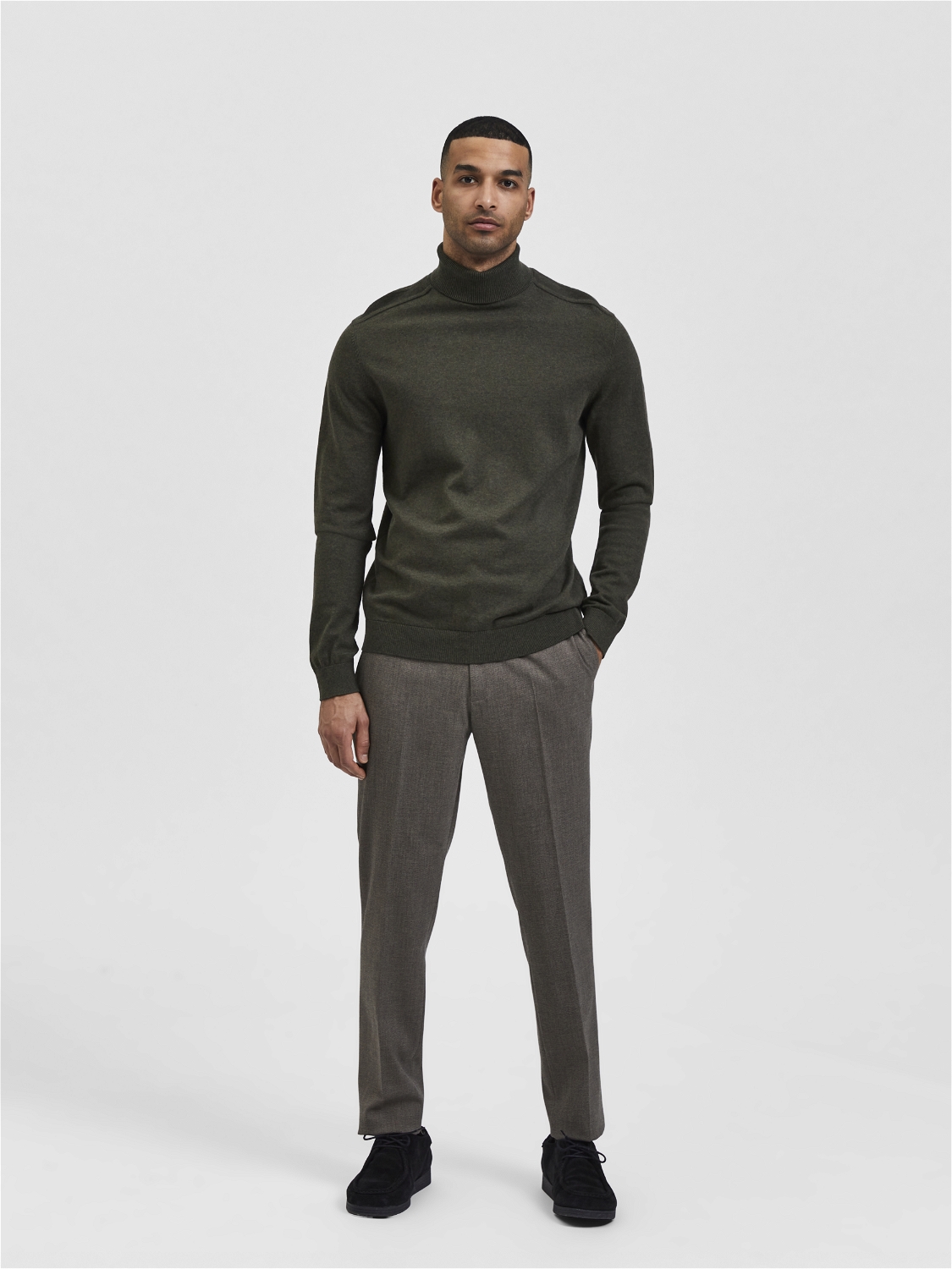 Selected SLHBERG ROLL NECK NOOS Groen-2 4