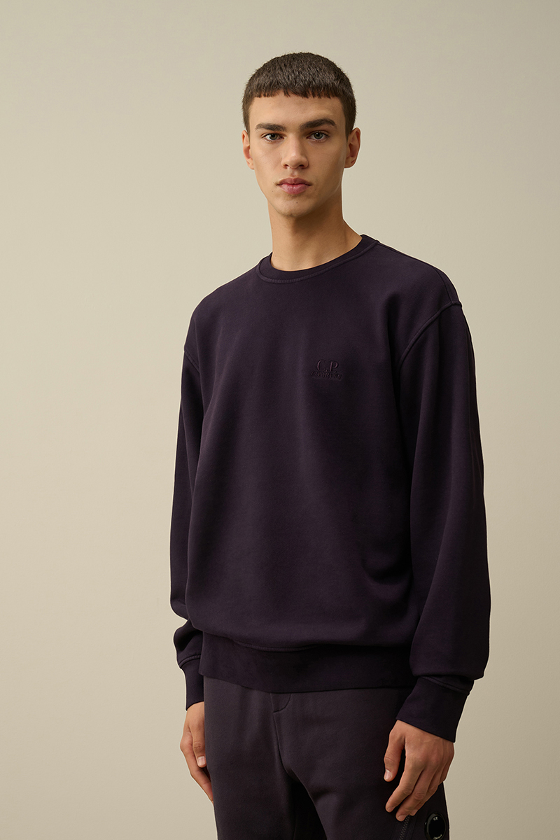 C.P. Company CREW NECK IN BRUSHED EMERIZED DIAGONAL FLEECE Paars-1 2