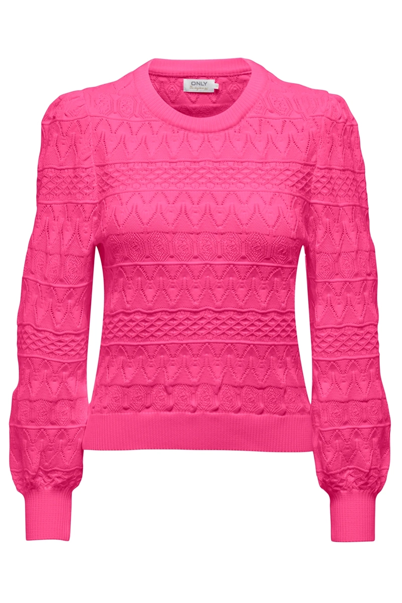 Only ONLSANDY LS STRUCTURE O-NECK CC KNT 180028-Azalea Pink 1