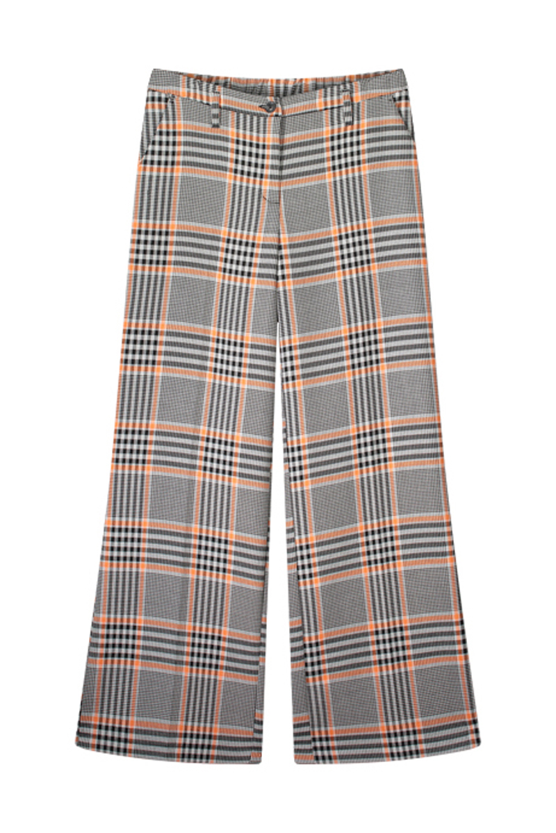 Trousers orange check