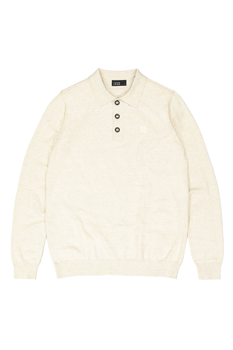 Butcher of Blue Lt Clifden Polo L/S bruin/beige-1 1