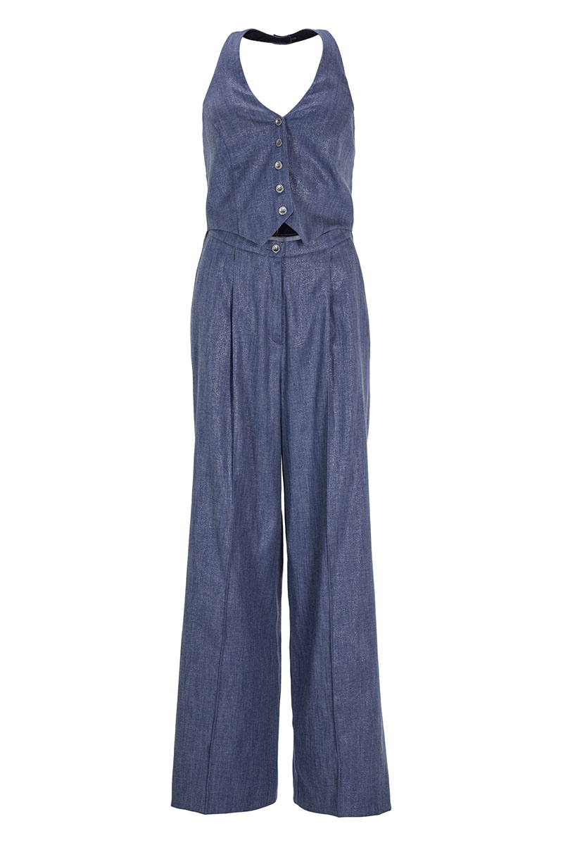 Swing Neckholder Jumpsuit in Two-Piece-Op future blue 1