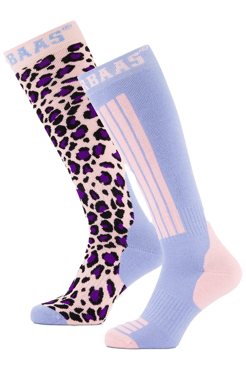 Poederbaas PANTHER SKI SOCK 2-PACK Rose-1 1