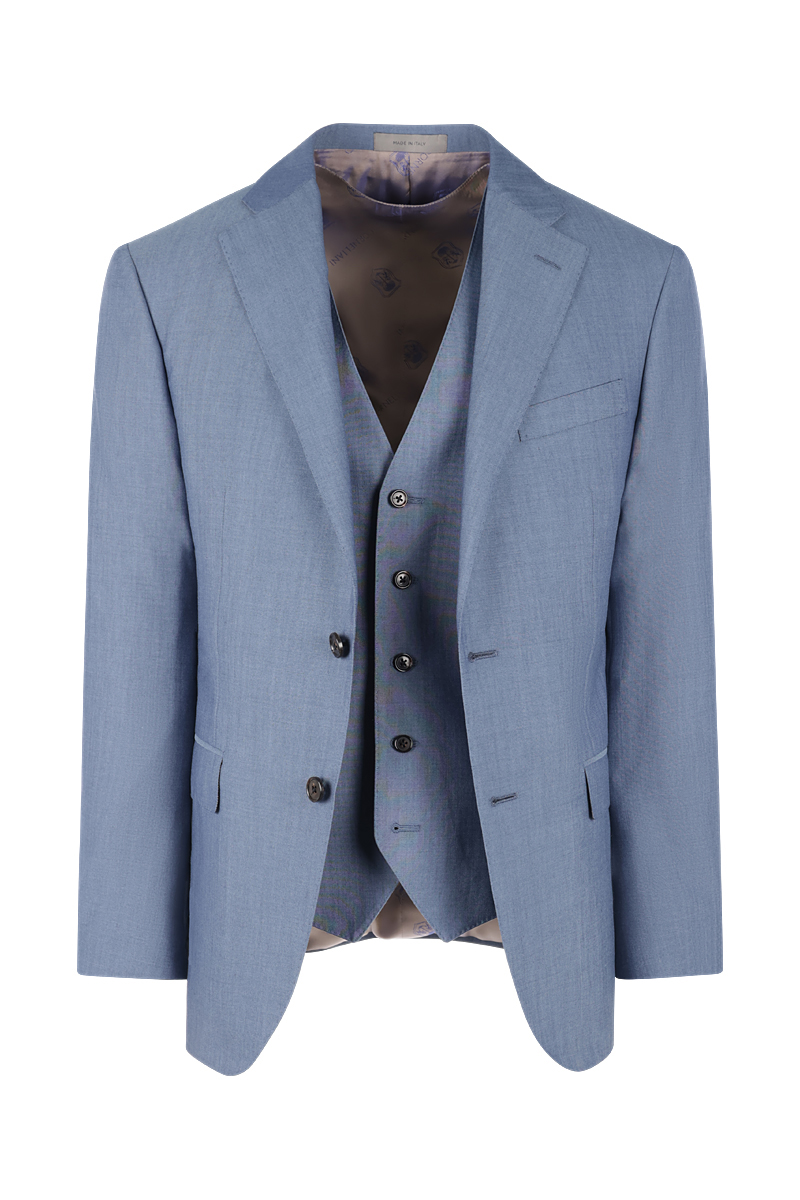 Corneliani SUIT + WAISTCOAT 7R Blauw-1 3