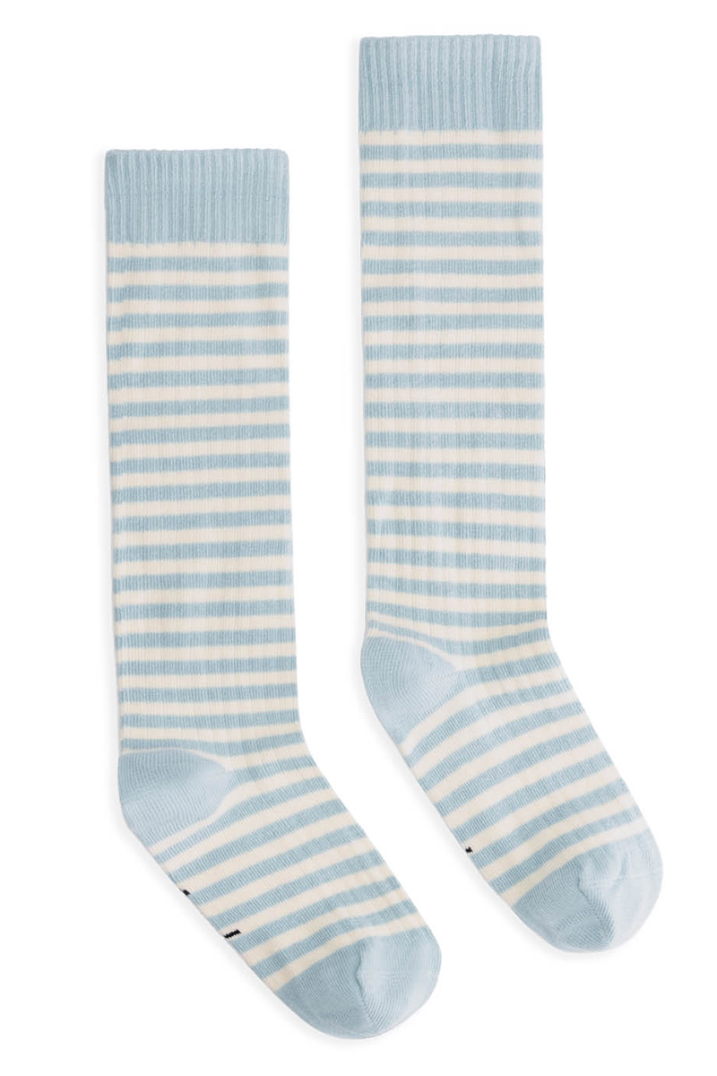 Gray Label Long ribbed socks Blauw-1 1