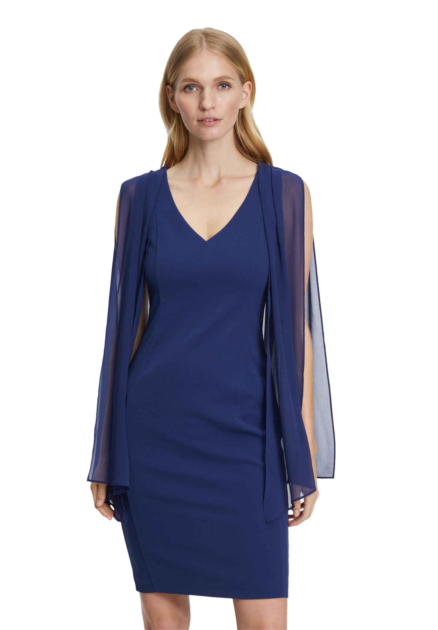 Vera Mont Kleid Kurz ohne Arm Blauw-1 3