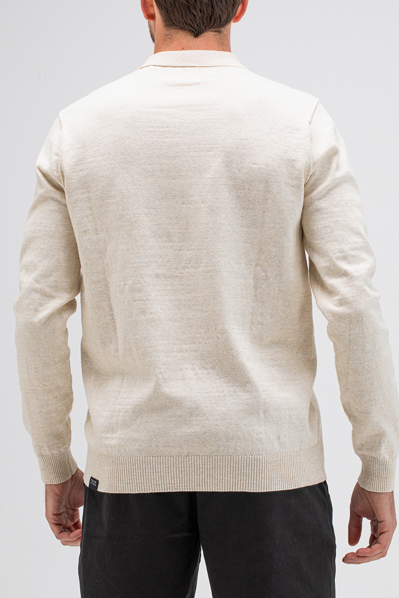 Butcher of Blue Lt Clifden Polo L/S bruin/beige-1 3