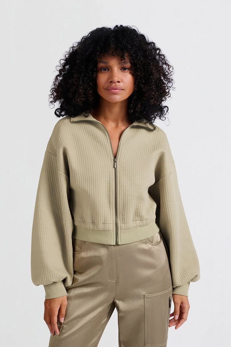 Yaya Ribbed jersey cardigan with co SAFARI 2