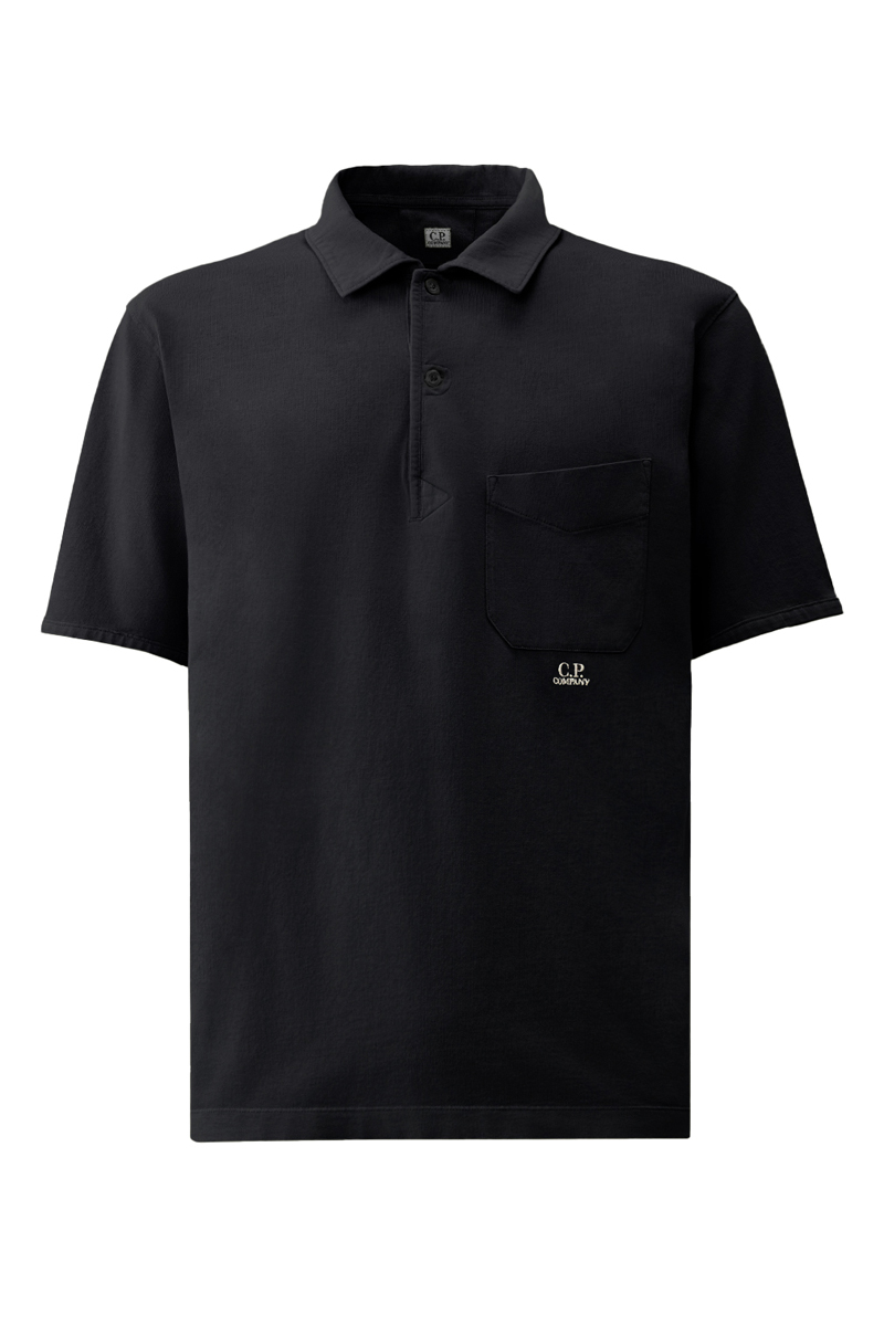 C.P. Company 1020 JERSEY POCKET POLO SHIRT  Zwart-1 1