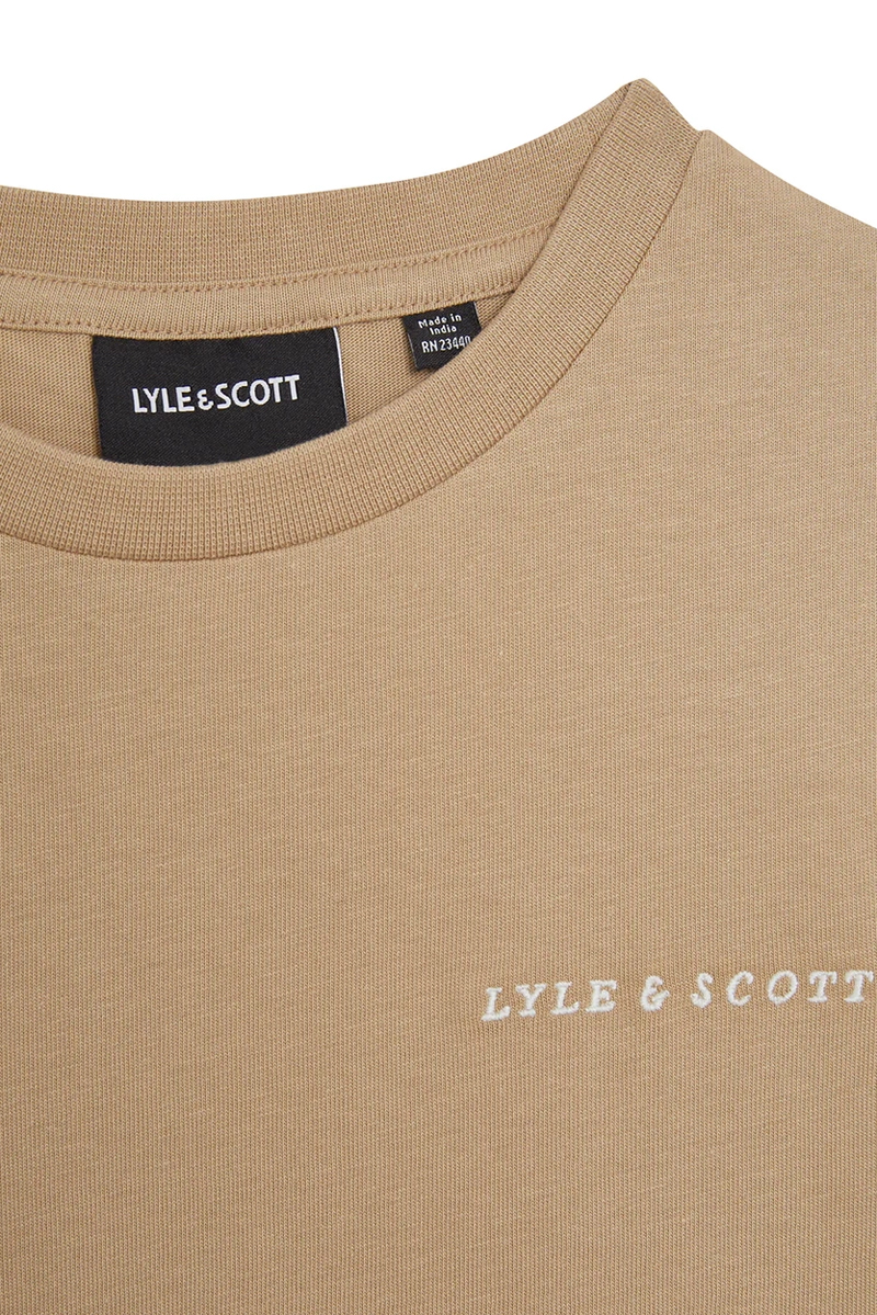 Lyle & Scott Script embroidered tshirt bruin/beige-1 2