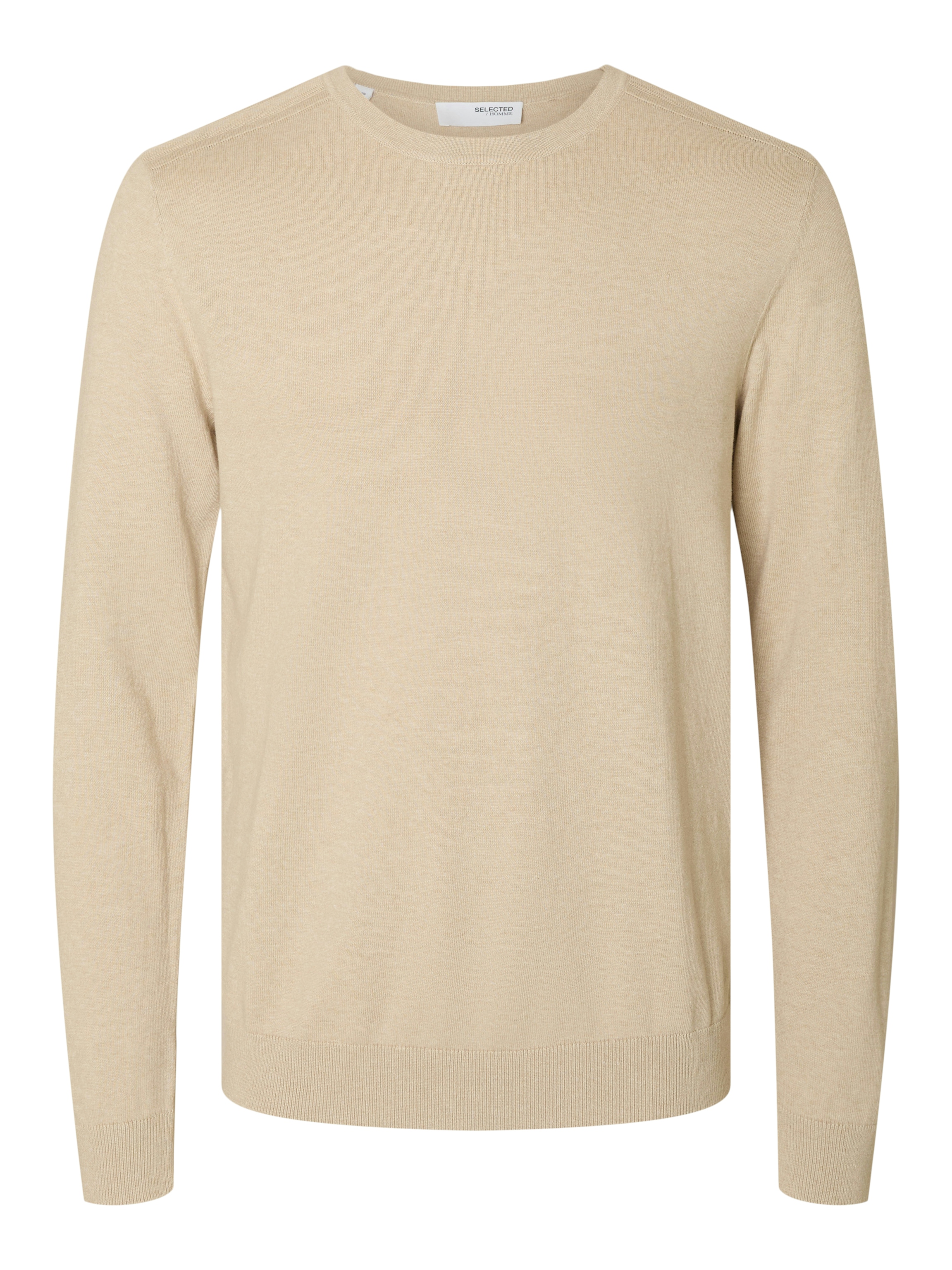 Selected SLHBERG CREW NECK NOOS 184679001-Oatmeal/MELANGE 1