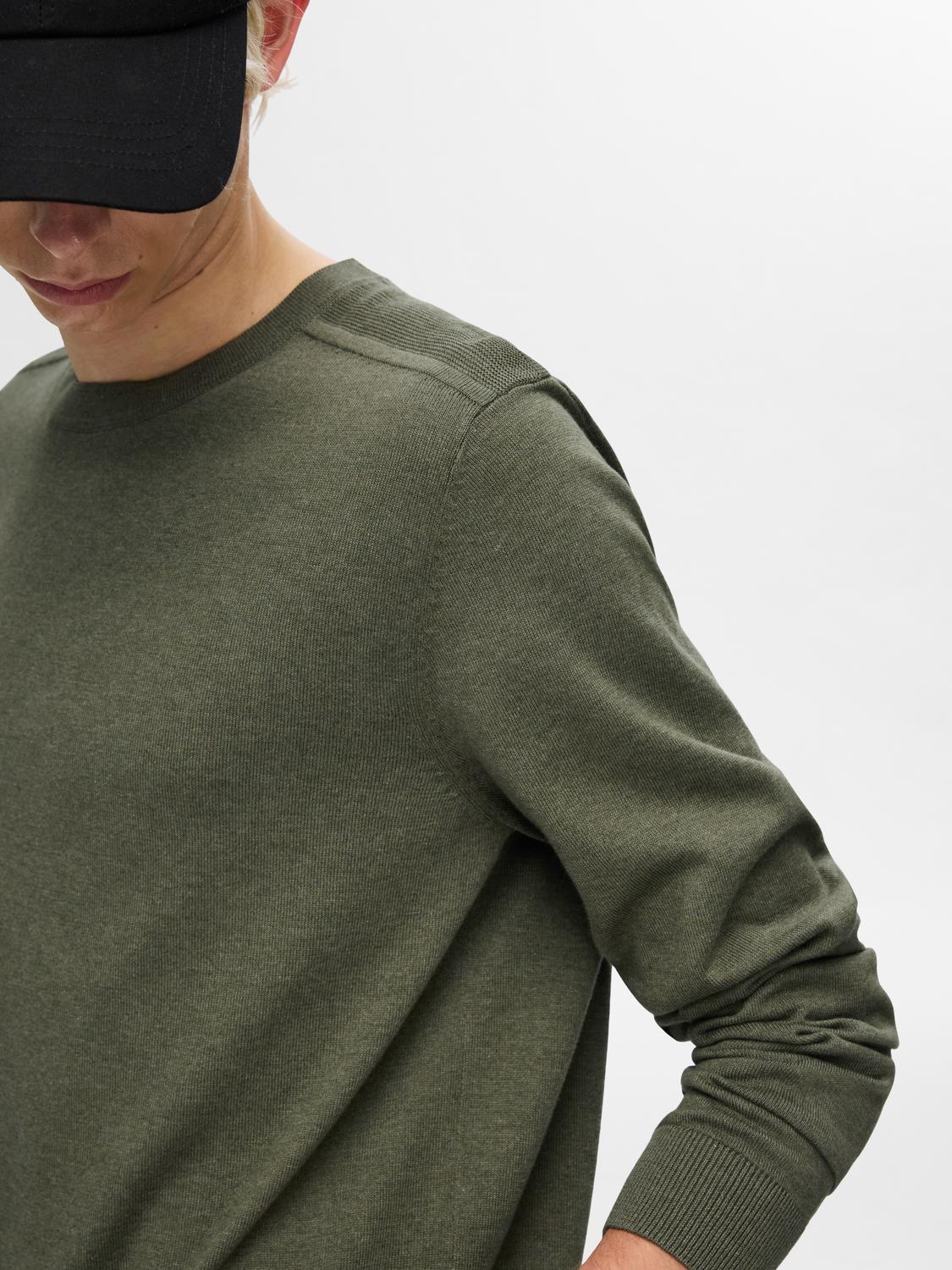 Selected SLHBERG CREW NECK NOOS 216636001-Kalamata/Melange 4