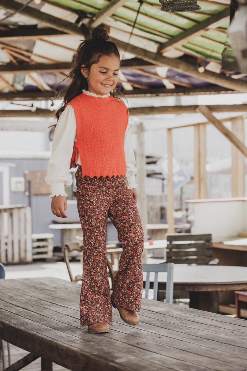 LOOXS LITTLE Little crinkle flare pants Oranje-1 3