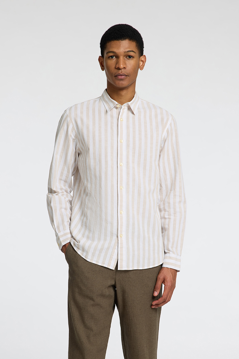 Selected SLHSLIM-SUN SHIRT LS NOOS 276277005-Pure Cashmere/Stripes New 4